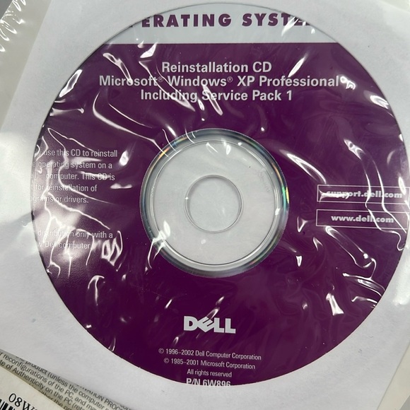 NWT Dell Reinstallation CD Microsoft Windows XP Professional Service Pack 1 2002 - Picture 4 of 8